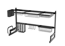 Escurridor De Platos Cristora, Negro, Metalico doble de 2 niveles