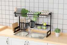 Escurridor De Platos Cristora, Negro, Metalico doble de 2 niveles