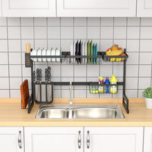 Escurridor De Platos Cristora, Negro, Metalico doble de 2 niveles