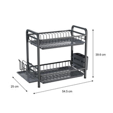 Escurridor De Platos Clarity, Negro, Metalico de 2 niveles