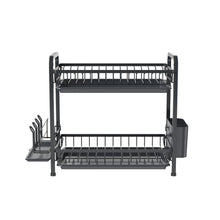 Escurridor De Platos Clarity, Negro, Metalico de 2 niveles