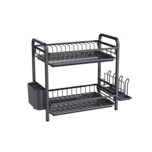 Escurridor De Platos Clarity, Negro, Metalico de 2 niveles
