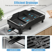 Escurridor De Platos Pureza, Negro, Metalico Cromado Expandible