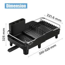 Escurridor De Platos Pureza, Negro, Metalico Cromado Expandible