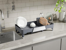 Escurridor De Platos Aquira, Gris Oscuro, Expandible con escurridor