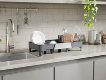 Escurridor De Platos Aquira, Gris Oscuro, Expandible con escurridor