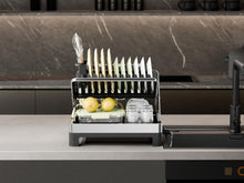 Escurridor De Platos Plegable Vitalia, Negro y Gris, en forma de X Metalizado