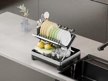 Escurridor De Platos Plegable Vitalia, Negro y Gris, en forma de X Metalizado
