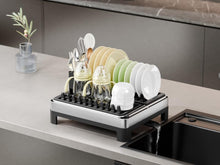 Escurridor De Platos Plegable Vitalia, Negro y Gris, en forma de X Metalizado
