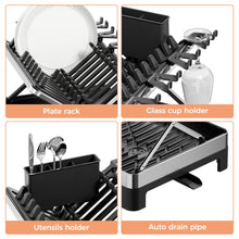 Escurridor De Platos Plegable Vitalia, Negro y Gris, en forma de X Metalizado