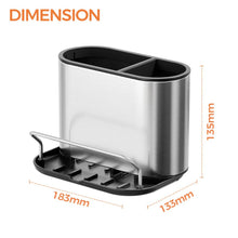 Dispensador Jabón de Platos Fluvora , Negro y Gris Metalizado, 3 en 1