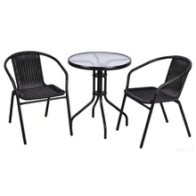 Juego de Terraza Rattan Bari, Color Negro