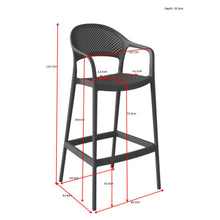 Set de 2 Sillas para Bar Curitiva, Negro, con Reposa Pies Doble Proposito
