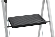 Escalera Tubular Trébol, Gris y Negro, Plagable de 2 Niveles
