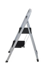 Escalera Tubular Trébol, Gris y Negro, Plagable de 2 Niveles