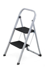 Escalera Tubular Trébol, Gris y Negro, Plagable de 2 Niveles