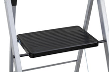 Escalera Tubular Luminas, Gris y Negro, Plagable de 3 Niveles
