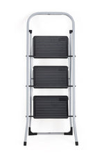 Escalera Tubular Luminas, Gris y Negro, Plagable de 3 Niveles