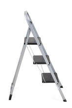 Escalera Tubular Luminas, Gris y Negro, Plagable de 3 Niveles