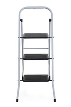 Escalera Tubular Luminas, Gris y Negro, Plagable de 3 Niveles