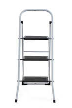 Escalera Tubular Luminas, Gris y Negro, Plagable de 3 Niveles