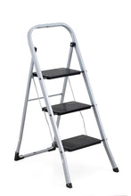 Escalera Tubular Luminas, Gris y Negro, Plagable de 3 Niveles