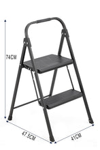 Escalera Tubular Andes, Negro, Plagable de 2 niveles