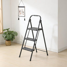 Escalera Tubular Alba, Negro, Plagable de 3 niveles