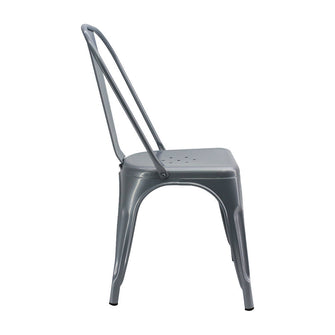 Kit por 2 Silla Tolix Metalica Para Comedor Restaurante - Gris