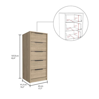 Organizador Wesley, Beige y Blanco, con Cinco Cajones X2