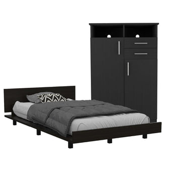 Combo para Habitación Grot, Incluye Cama Semi Doble y Closet