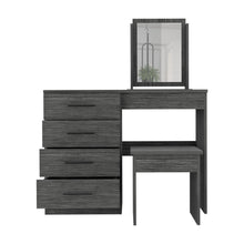 Mueble Tocador Wesley,Gris, con Cuatro Cajones Para Ubicar Maquillaje