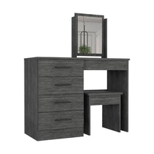 Mueble Tocador Wesley,Gris, con Cuatro Cajones Para Ubicar Maquillaje