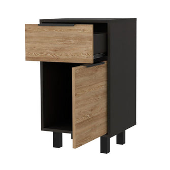 Mesa de Noche Wesley, Wengue y Miel, con Diseño Practico, Funcional y Modeno    ZF