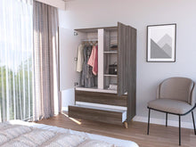 Closet Besk, Avellana y Blanco, con Dos Puertas, Dos Entrepaños y Dos Cajones