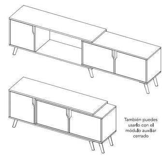 Mesa Para Tv Nordy, Wengue, con Espacio Para Tv de Hasta 50 Pulgadas Hc