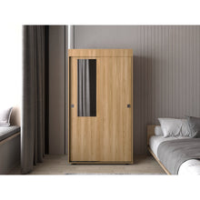 Closet Angelo 100, Fresno Europeo y Wengue, con Dos Puertas Corredizas