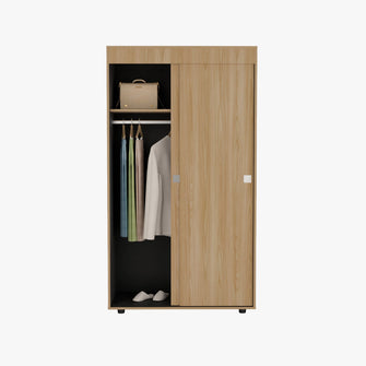 Closet Angelo 100, Fresno Europeo y Wengue, con Dos Puertas Corredizas