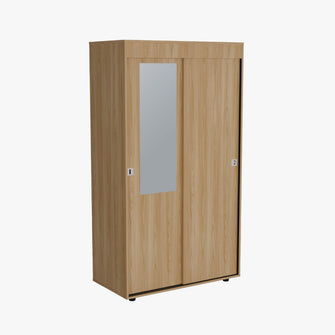 Closet Angelo 100, Fresno Europeo y Wengue, con Dos Puertas Corredizas