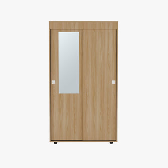 Closet Angelo 100, Fresno Europeo y Wengue, con Dos Puertas Corredizas