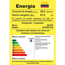 Nevera Haceb No Frost 311 Litros Manija Externa Negro Cósmico Inverter