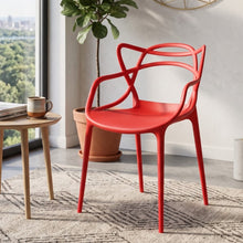 Silla Palermo, Color Rojo, con Espaldar y Diseño Moderno