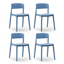 Set de 4 Sillas Mónaco, Color Azul Oceano, con Espaldar y Diseño Moderno
