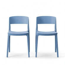 Set de 2 Sillas Mónaco, Color Azul Oceano, con Espaldar y Diseño Moderno