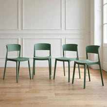 Set de 4 Sillas Mónaco, Color Verde Olivo, con Espaldar y Diseño Moderno