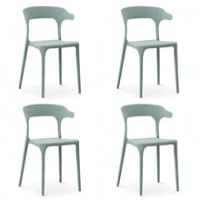 Set de 4 Sillas Elena, Color Azul Claro, con Espaldar y Diseño Moderno