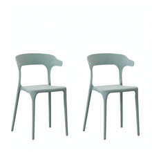 Set de 2 Sillas Elena, Color Azul Claro, con Espaldar y Diseño Moderno