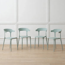 Set de 4 Sillas Elena, Color Azul Claro, con Espaldar y Diseño Moderno