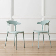 Set de 2 Sillas Elena, Color Azul Claro, con Espaldar y Diseño Moderno