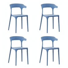 Set de 4 Sillas Elena, Color Azul Oceano, con Espaldar y Diseño Moderno